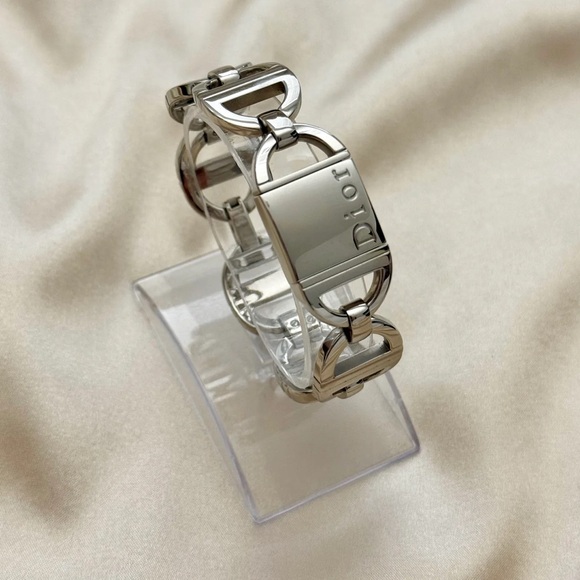 Dior Silver Link Bracelet Watch with Gold and Crystal Accent Bracelets - Picture 3 of 10